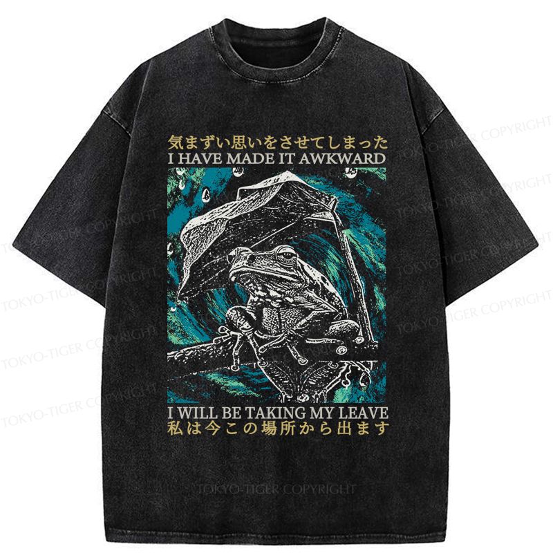 Embarrassed Frog Washed T-Shirt for Everyday Wear