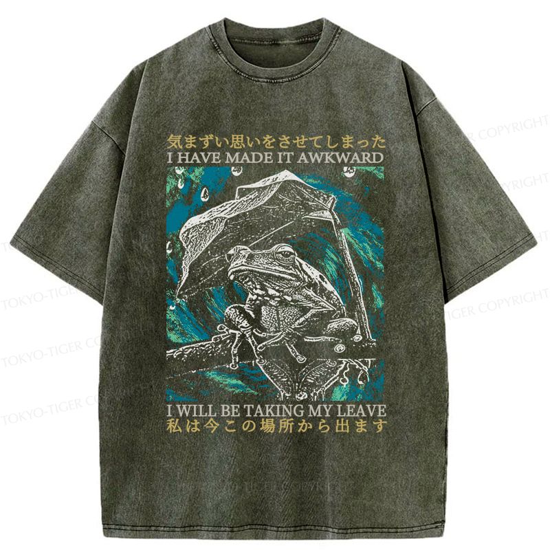 Kyoto-Lion Embarrassed Frog Washed T-Shirt