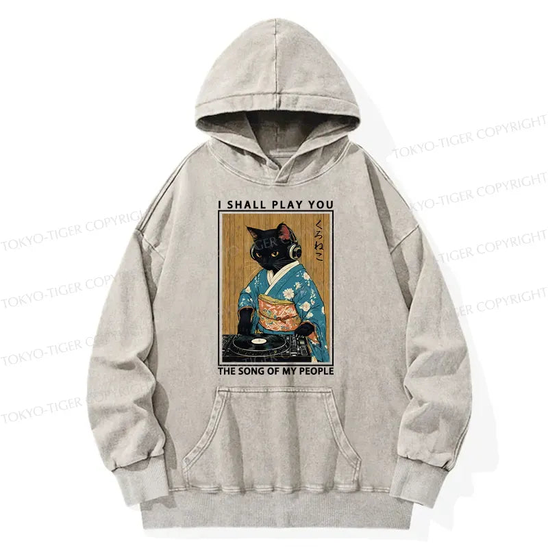 black cat playing music hoodie free shipping