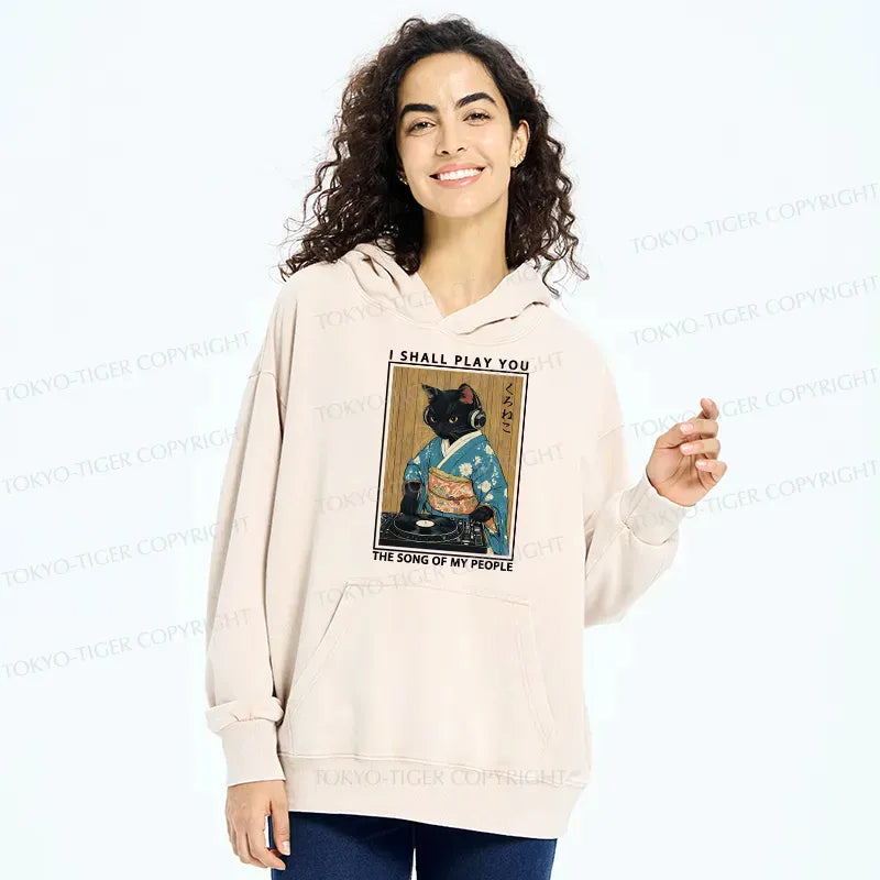 black cat playing music hoodie free shipping