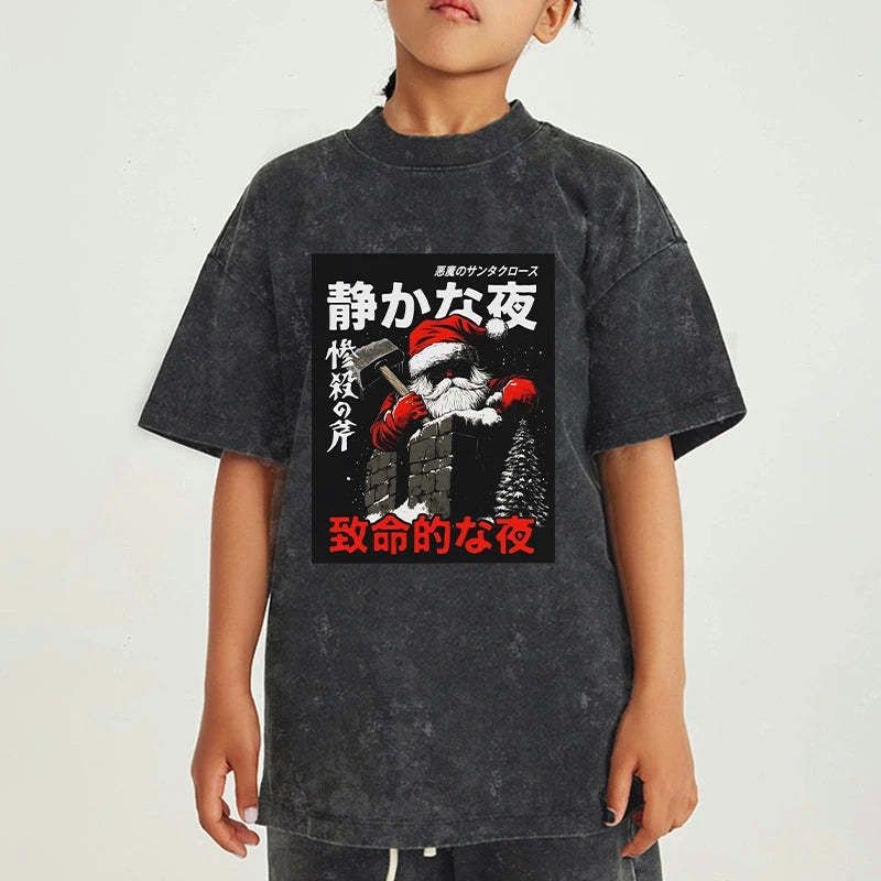 Japanese style kids washed t-shirt