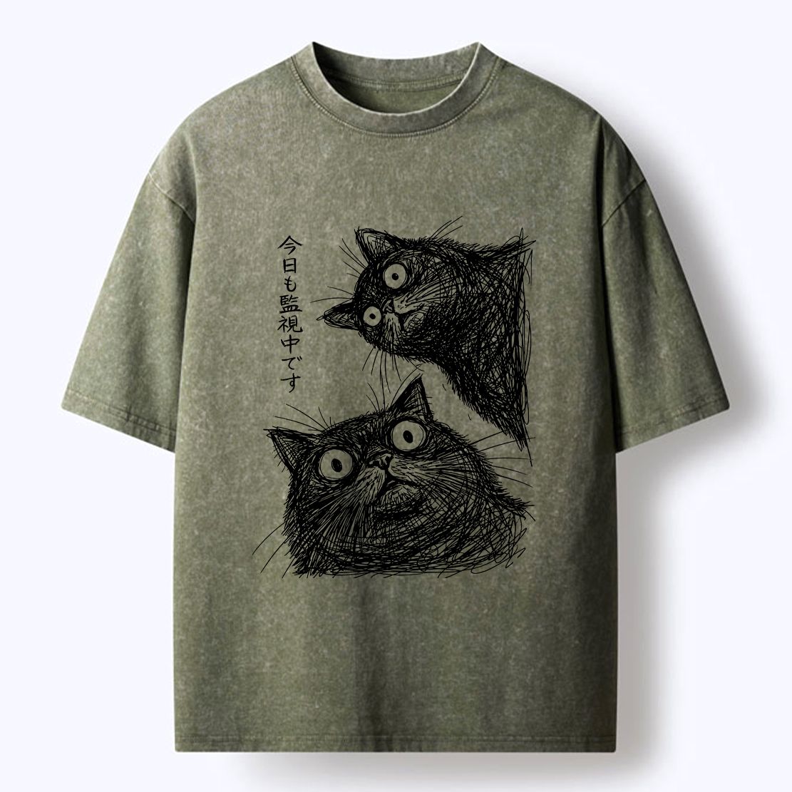 Unisex Japanese Cat T-Shirt Free Shipping
