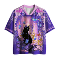 Kyoto-Lion Wisteria Dream: Midnight Cat Mesh Jersey