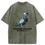Funny Japanese washed t-shirt for daily wear