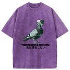 Kyoto-Lion Birds Aren't Real Funny Washed T-Shirt