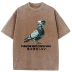 Funny Japanese washed t-shirt for daily wear