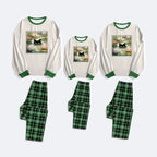 Kyoto-Lion Black Cat and Lotus Flower Family Pajama Sets