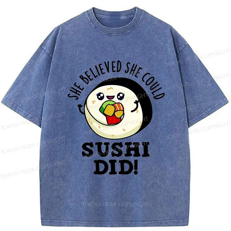 Vintage unisex sushi t-shirt for vacation