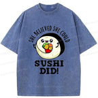 Vintage unisex sushi t-shirt for vacation