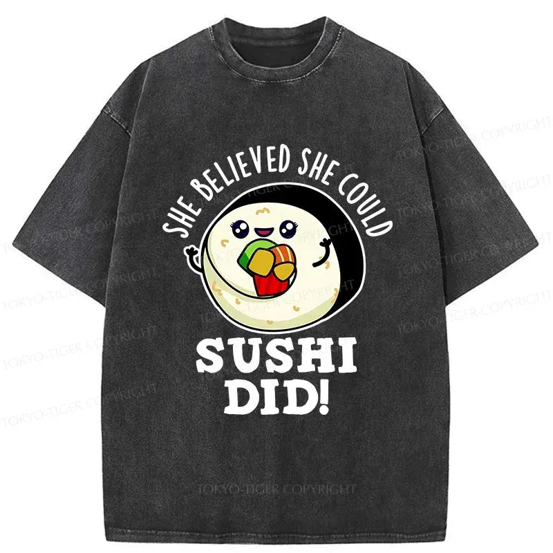 Vintage unisex sushi t-shirt for vacation