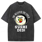 Vintage unisex sushi t-shirt for vacation