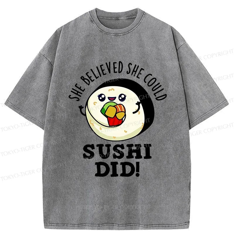 Vintage unisex sushi t-shirt for vacation
