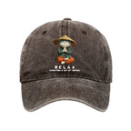 Kyoto-Lion Zen Relax Cat Graphic Washed Cap