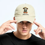 Kyoto-Lion Zen Relax Cat Graphic Washed Cap