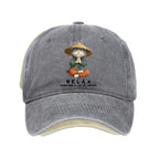 Kyoto-Lion Zen Relax Cat Graphic Washed Cap