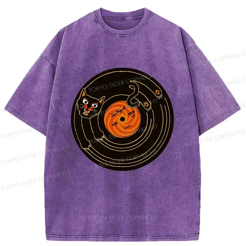 Ukiyo-e Cat Record T-Shirt Best Seller