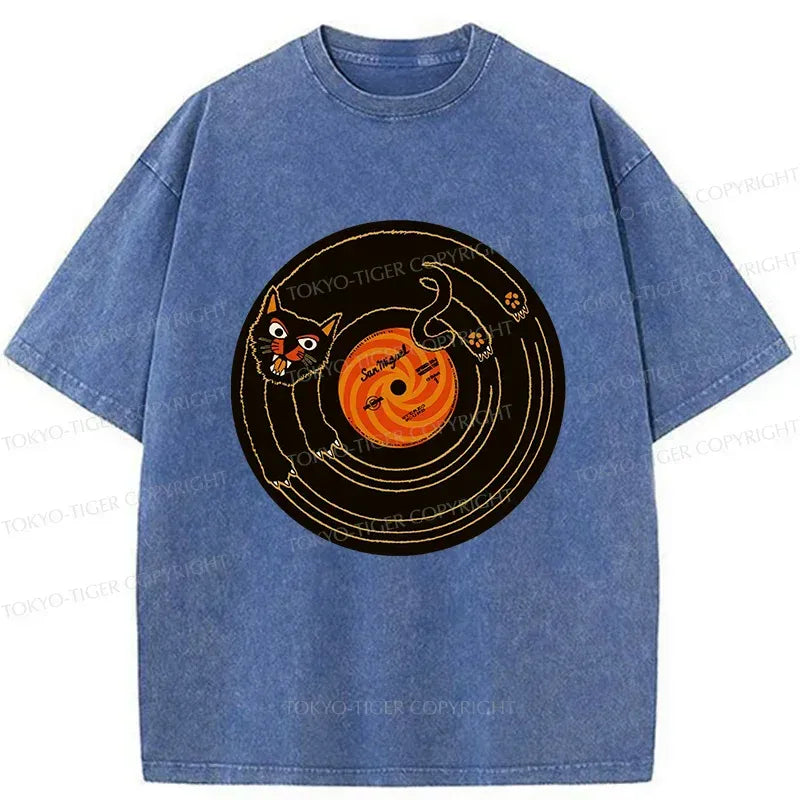 Ukiyo-e Cat Record T-Shirt Best Seller