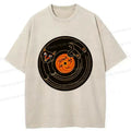 Kyoto-Lion Cat Scratching Record Washed T-Shirt