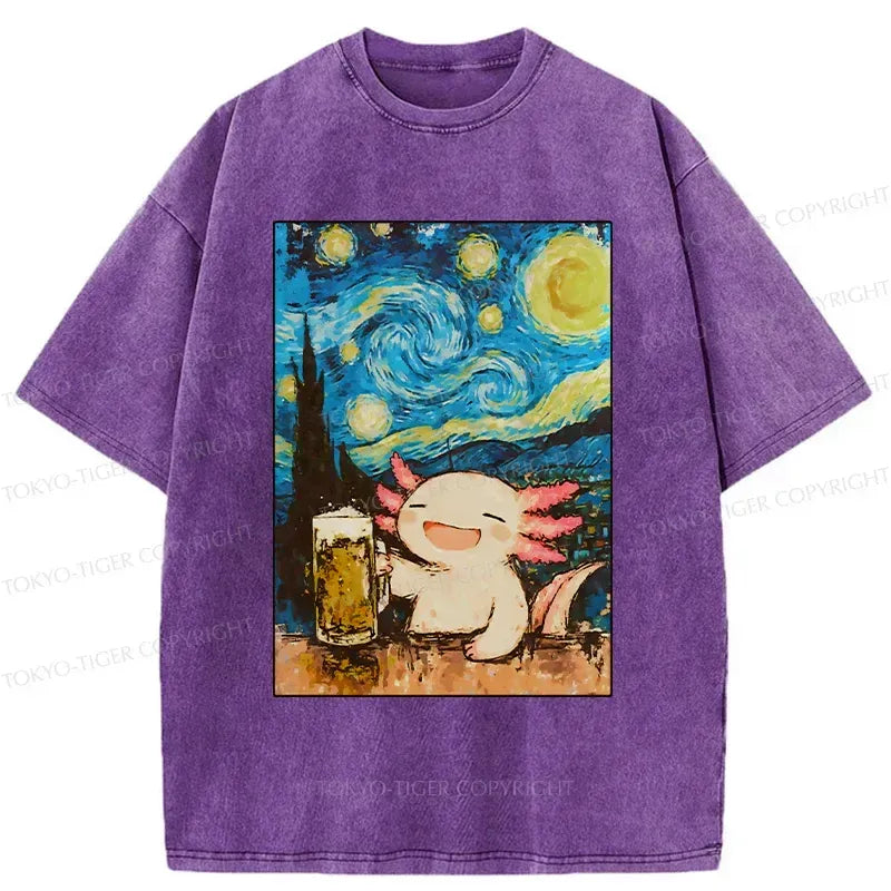 Funny Axolotl Drinking Beer T-Shirt