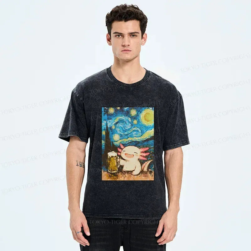 Funny Axolotl Drinking Beer T-Shirt