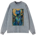 Kyoto-Lion The Cat¡¯s Plan To Rule Them All Washed Long Sleeve T-Shirt