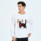 Japanese black cat Christmas sweatshirt gift idea