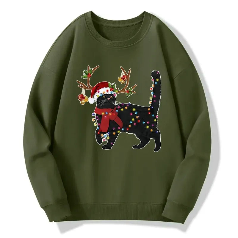 Kyoto-Lion Christmas Black Cat Classic Sweatshirt
