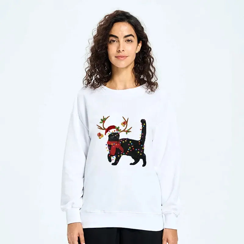 Kyoto-Lion Christmas Black Cat Classic Sweatshirt