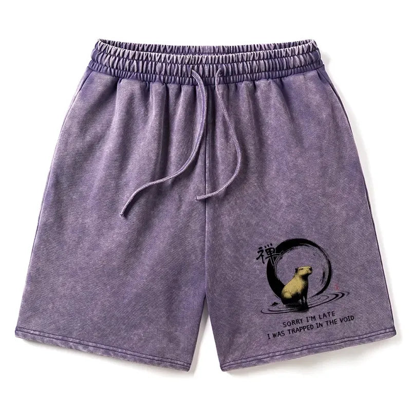 Kyoto-Lion Zen Capybara Was Trapped In The Void Washed Shorts
