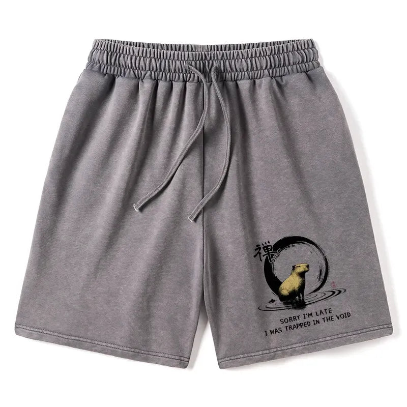 Kyoto-Lion Zen Capybara Was Trapped In The Void Washed Shorts