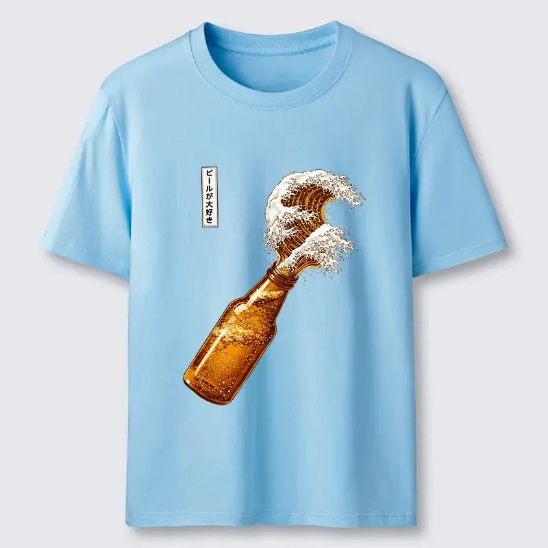 Ukiyo-e Beer Wave Unisex Tee Gift Idea