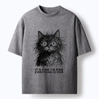 Premium Calm Cat Washed T-Shirt