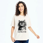 Trendy Japanese Cat Washed T-Shirt