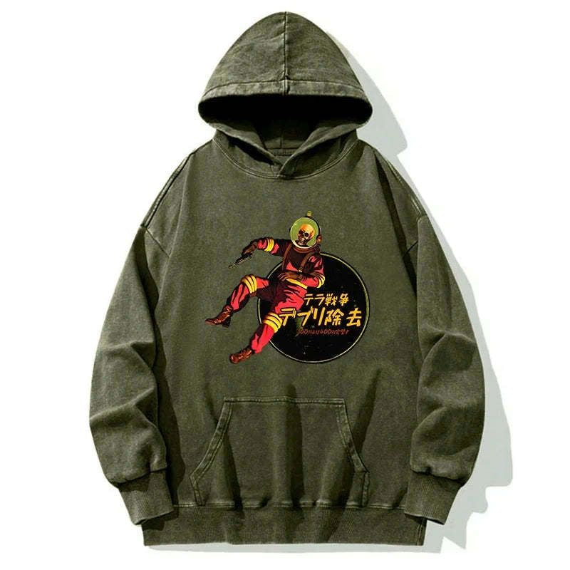 Kyoto-Lion Skeleton Astronaut Washed Hoodie