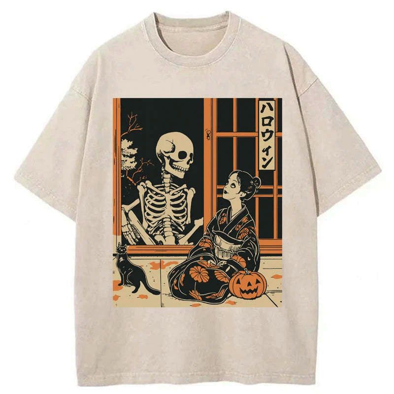 japanese washed t-shirt for everyday wear