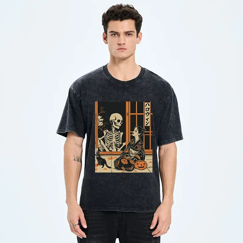 japanese washed t-shirt for everyday wear