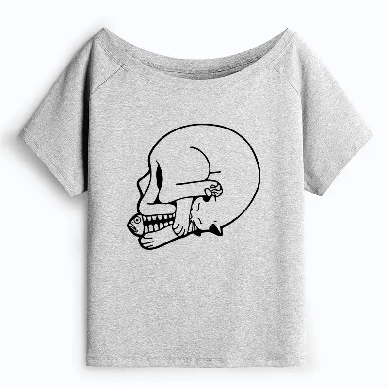 Cute Cat Eating Fish Shirt for Summer