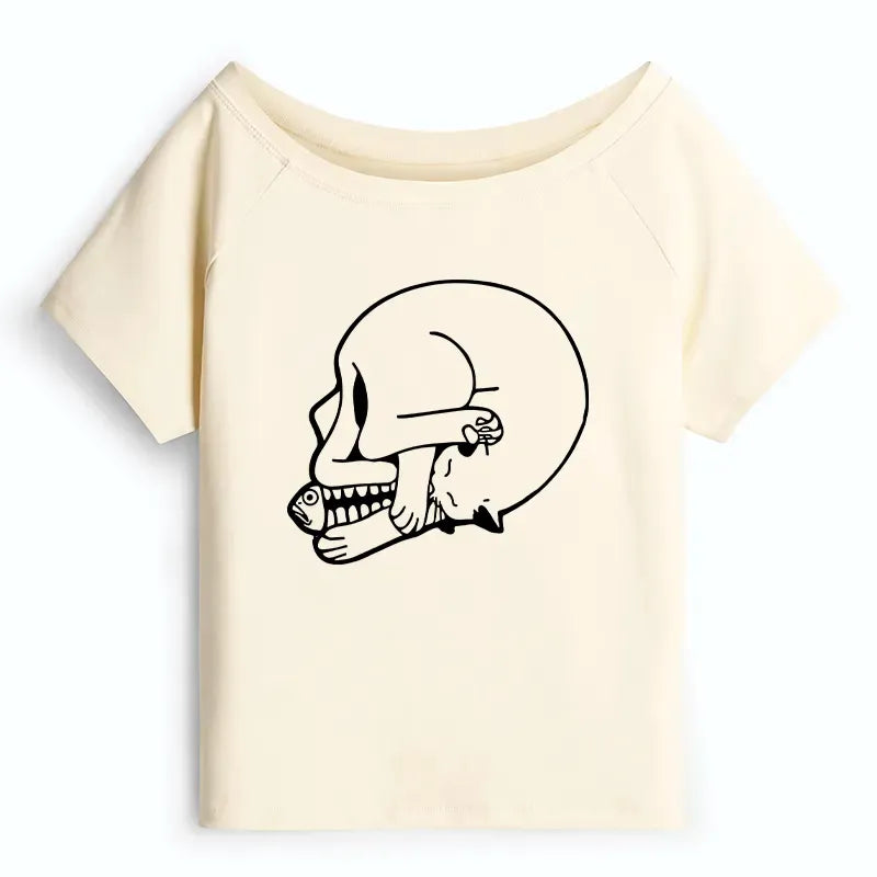 Cute Cat Eating Fish Shirt for Summer