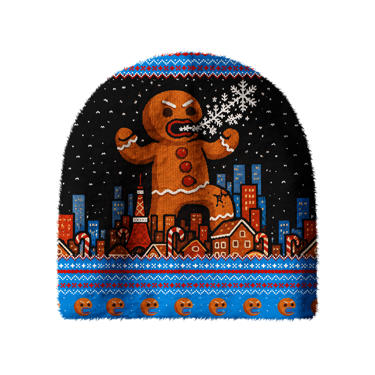 Kyoto-Lion Gingerbread Monster Fuzzy Beanie