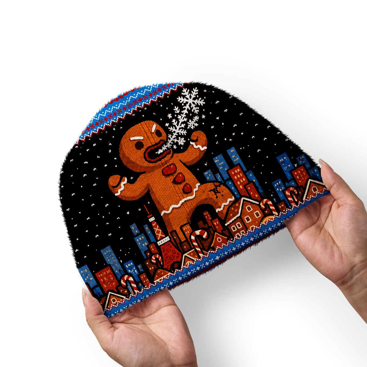 Kyoto-Lion Gingerbread Monster Fuzzy Beanie