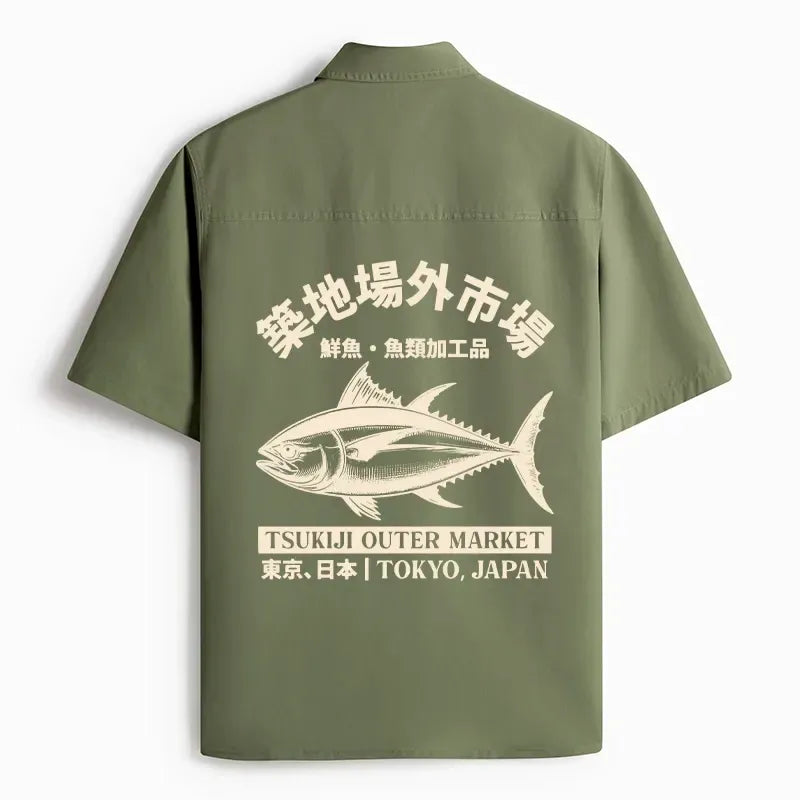 Tsukiji Fish Market Shirt for Daily Wear