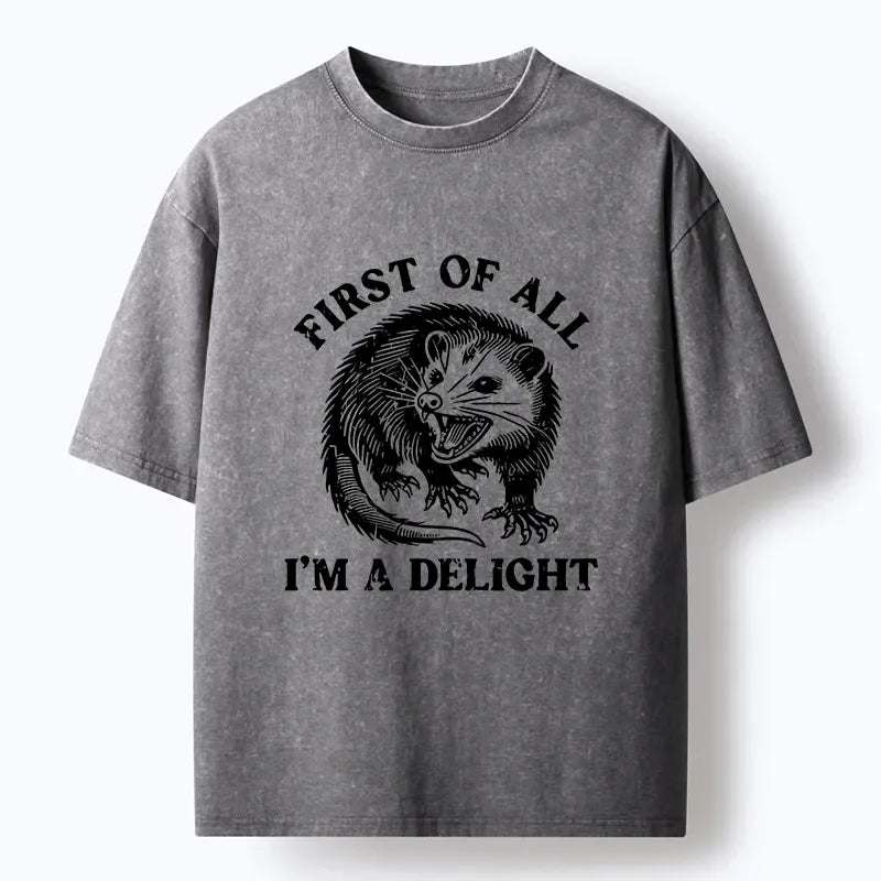 Funny Possum Meme Washed T-Shirt