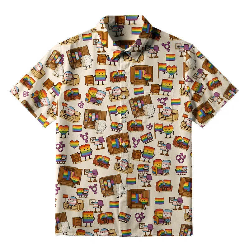Rainbow Sushi Hawaiian Shirt for Streetwear
