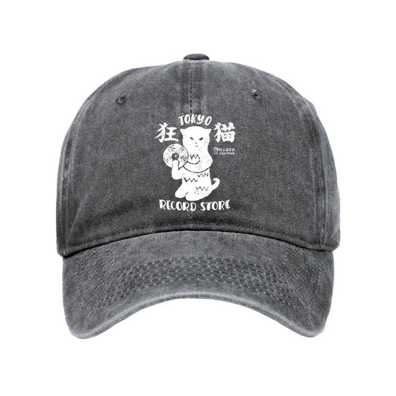 Kyoto-Lion Tokyo Record Store Cat CD Washed Cap