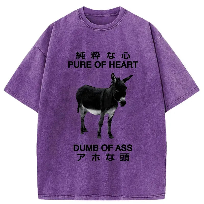Kyoto-Lion Pure Of Heart Dumb Of Ass Washed T-Shirt