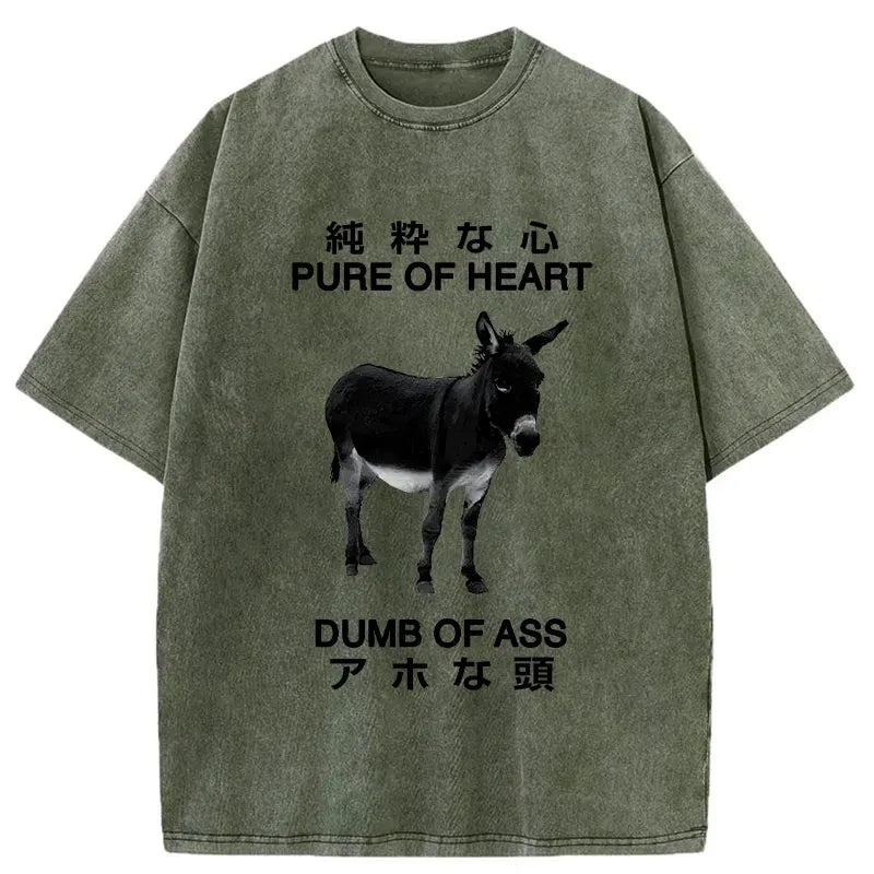 Kyoto-Lion Pure Of Heart Dumb Of Ass Washed T-Shirt