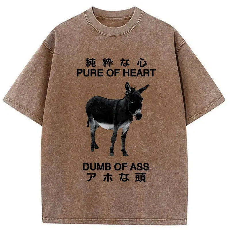 Kyoto-Lion Pure Of Heart Dumb Of Ass Washed T-Shirt