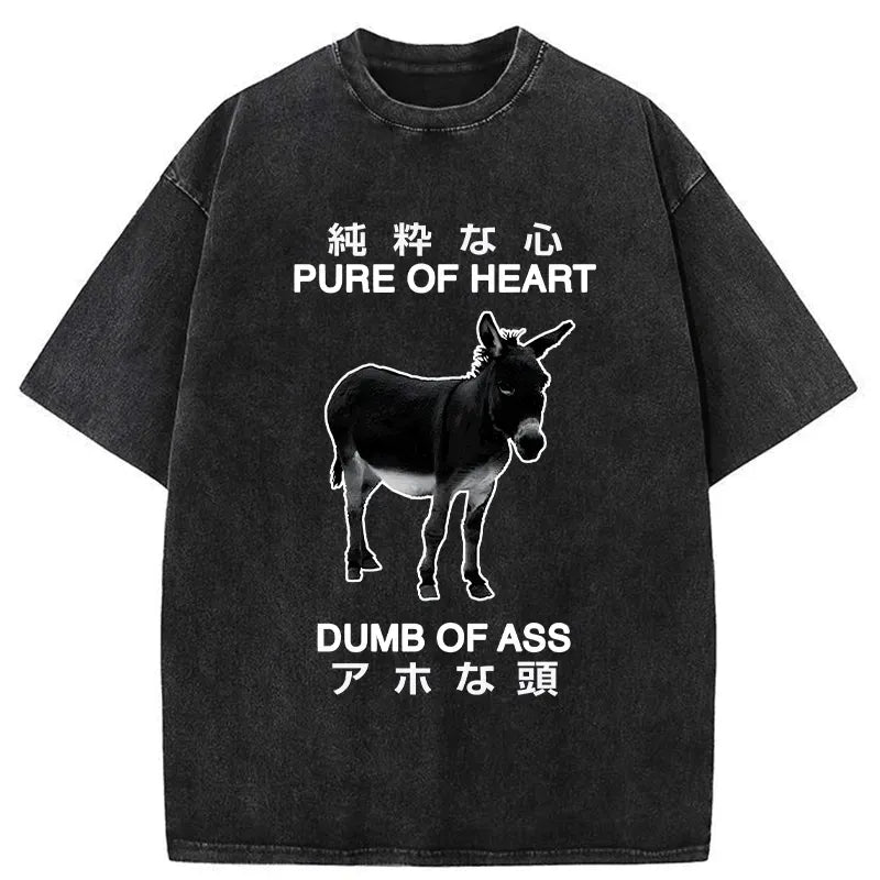 Kyoto-Lion Pure Of Heart Dumb Of Ass Washed T-Shirt