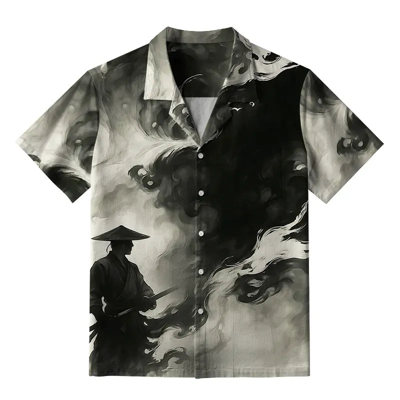 Samurai Hawaiian Shirt for Summer Vacation