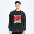 Japanese Vintage Raccoon Sweatshirt for Daily Wear